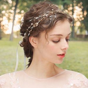 Gold leaf wedding headband
